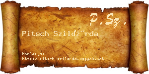 Pitsch Szilárda névjegykártya
